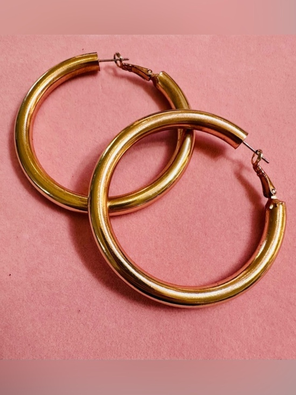 Rose Gold Chunky Hoop Earrings